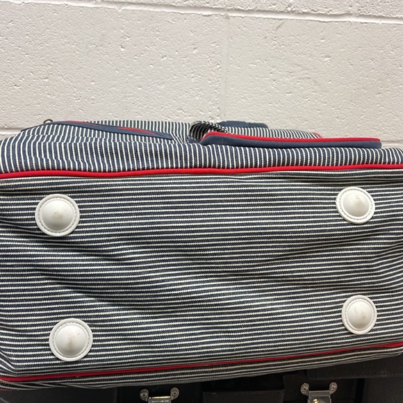 Paul Frank Large Nautical Weekender W/ Removeable Shoulder Strap Red/White/Blue - Picture 4 of 8
